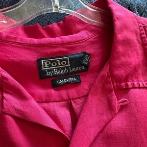 Ralph Lauren Bright Pink Shirt L show support for breast cancer awareness month